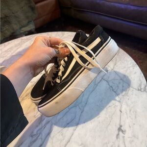 black and white Vans Old Skool Platform or Stackform